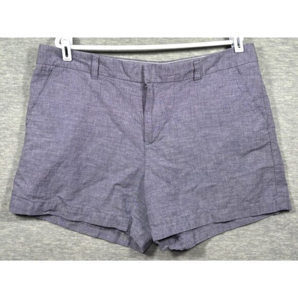 Tommy Hilfiger Womes Shorts 16 Blue Linen Blend Shorts - Picture 1 of 4